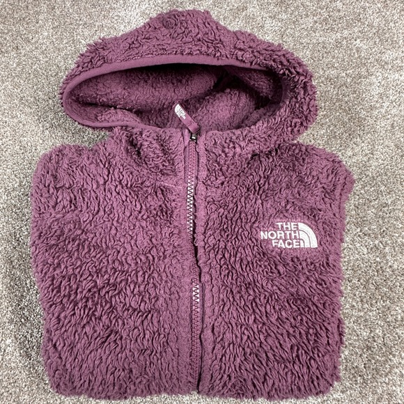 The North Face Girls Purple Suave OSO HiPile Fleece Zip Hoodie Jacket Size S 7/8 - Picture 5 of 16